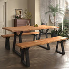 ComfyStyle Outdoor Acacia Wood Dining and Bench