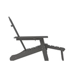 Commercial All-Weather Adirondack Chair with Pullout Ottoman & Cupholder