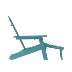 Commercial All-Weather Adirondack Chair with Pullout Ottoman & Cupholder