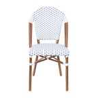 2 Pack All-Weather Commercial Paris Chairs with Bamboo Print Frame