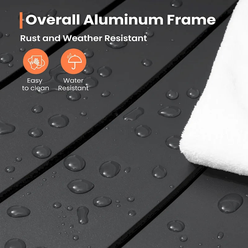 Pellebant Outdoor Patio Aluminum Stackable Dining Armchairs - 22.2in W x 21.5in D x 32.2in H