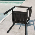 Pellebant Outdoor Patio Aluminum Stackable Dining Armchairs - 22.2in W x 21.5in D x 32.2in H