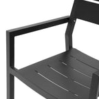 Pellebant Outdoor Patio Aluminum Stackable Dining Armchairs - 22.2in W x 21.5in D x 32.2in H