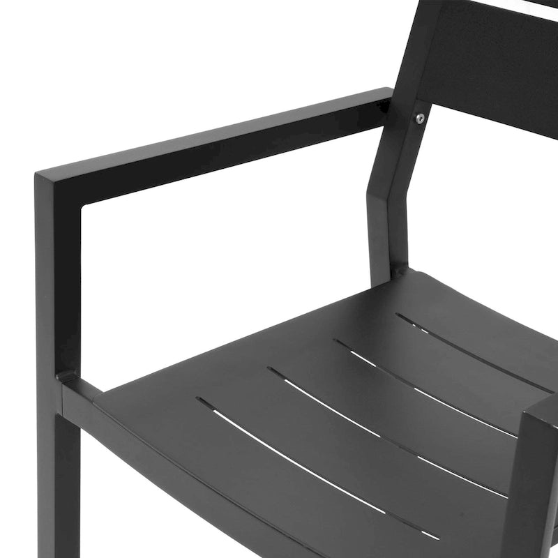 Pellebant Outdoor Patio Aluminum Stackable Dining Armchairs - 22.2in W x 21.5in D x 32.2in H