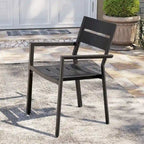 Pellebant Outdoor Patio Aluminum Stackable Dining Armchairs - 22.2in W x 21.5in D x 32.2in H