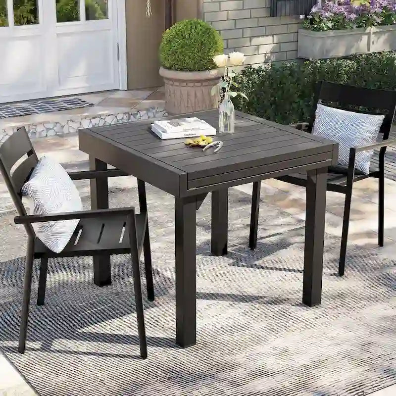 Pellebant Outdoor Patio Aluminum Stackable Dining Armchairs - 22.2in W x 21.5in D x 32.2in H