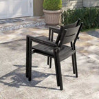 Pellebant Outdoor Patio Aluminum Stackable Dining Armchairs - 22.2in W x 21.5in D x 32.2in H