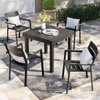 Pellebant Outdoor Patio Aluminum Stackable Dining Armchairs - 22.2in W x 21.5in D x 32.2in H