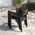Pellebant Outdoor Patio Aluminum Stackable Dining Armchairs - 22.2in W x 21.5in D x 32.2in H