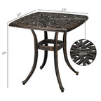 21 Cast Aluminum Outdoor Patio Dining Table