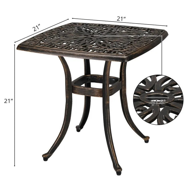 21 Cast Aluminum Outdoor Patio Dining Table