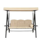 Steel 3-Person Outdoor Canopy Swing With Stand