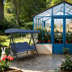 Steel 3-Person Outdoor Canopy Swing With Stand