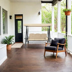 Steel 3-Person Outdoor Canopy Swing With Stand