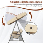 Steel 3-Person Outdoor Canopy Swing With Stand