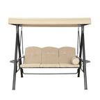 Steel 3-Person Outdoor Canopy Swing With Stand