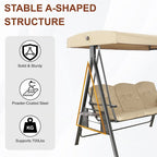 Steel 3-Person Outdoor Canopy Swing With Stand