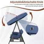 Steel 3-Person Outdoor Canopy Swing With Stand