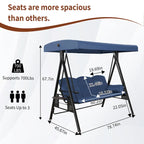 Steel 3-Person Outdoor Canopy Swing With Stand