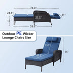 Outdoor PE Wicker Chaise Lounge Set