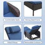 Outdoor PE Wicker Chaise Lounge Set