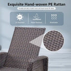 Outdoor PE Wicker Chaise Lounge Set