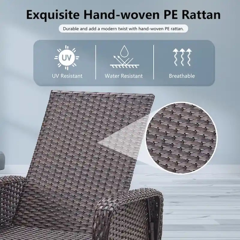 Outdoor PE Wicker Chaise Lounge Set