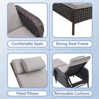 Outdoor PE Wicker Chaise Lounge Set