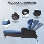 Outdoor PE Wicker Chaise Lounge Set