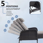 Outdoor PE Wicker Chaise Lounge Set