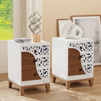 ComfyStyle 3-Drawer Handmade Texture Pattern Side Table