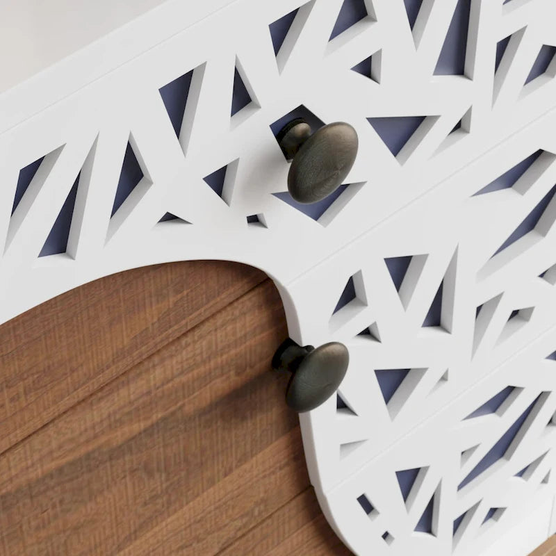 ComfyStyle 3-Drawer Handmade Texture Pattern Side Table