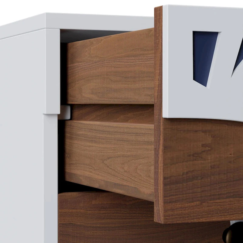 ComfyStyle 3-Drawer Handmade Texture Pattern Side Table