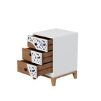 ComfyStyle 3-Drawer Handmade Texture Pattern Side Table