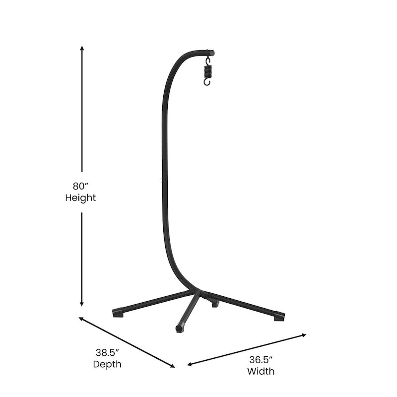 Commercial All-Weather Steel Hanging Chair C Stand with Included Hardware