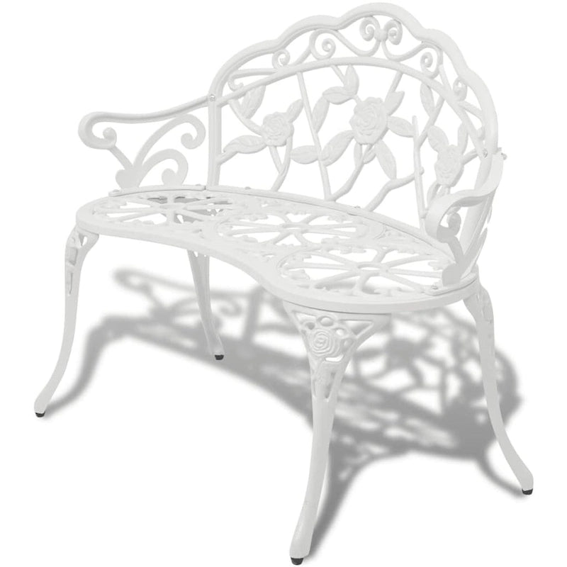 vidaXL Patio Bench 39.4 Cast Aluminum White - 139.4x21.3x31.5