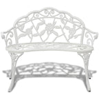 vidaXL Patio Bench 39.4 Cast Aluminum White - 139.4x21.3x31.5