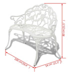 vidaXL Patio Bench 39.4 Cast Aluminum White - 139.4x21.3x31.5
