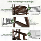 2-Person Outdoor Wooden Porch Swing with an Adjustable Canopy - 80 x 53.5 x 66 (L X W X H)
