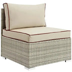 Havenside Home Bocabec Modern Fabric Outdoor Patio Armless Chair
