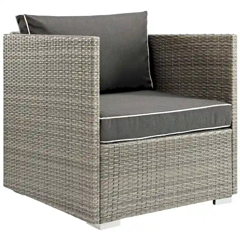 Havenside Home Bocabec Modern Fabric Outdoor Patio Armless Chair