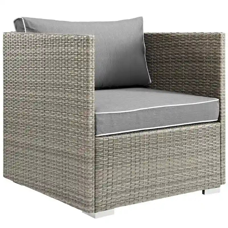 Havenside Home Bocabec Modern Fabric Outdoor Patio Armless Chair