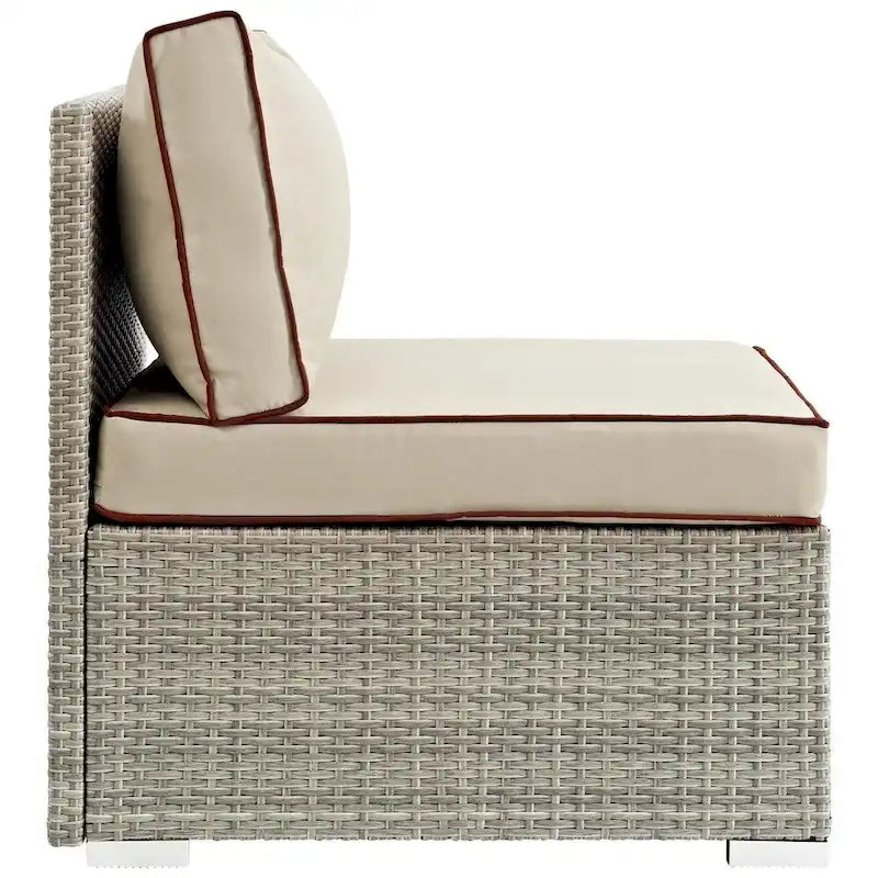 Havenside Home Bocabec Modern Fabric Outdoor Patio Armless Chair