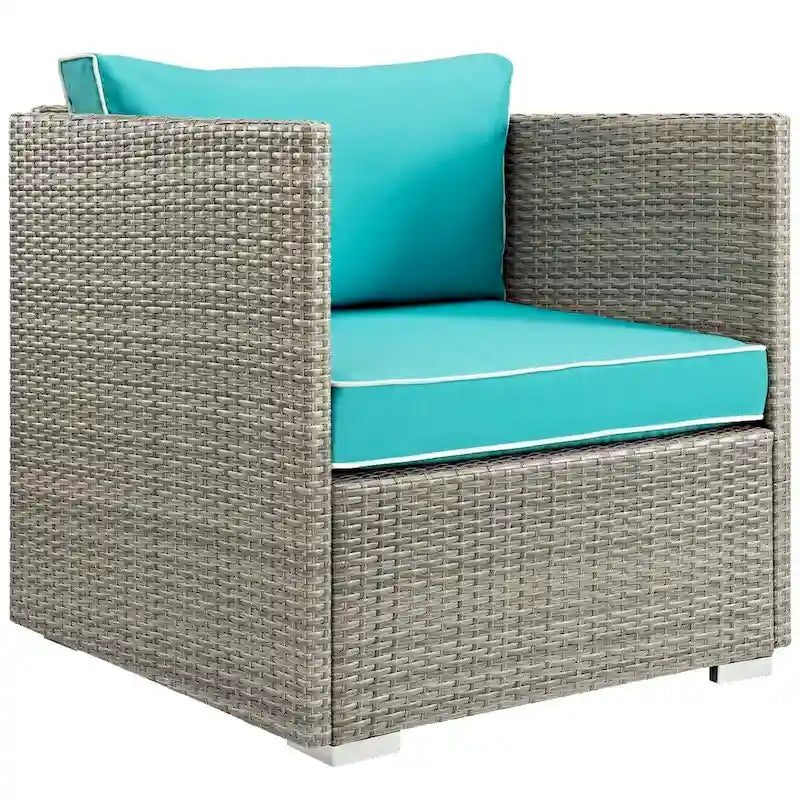 Havenside Home Bocabec Modern Fabric Outdoor Patio Armless Chair