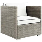Havenside Home Bocabec Modern Fabric Outdoor Patio Armless Chair