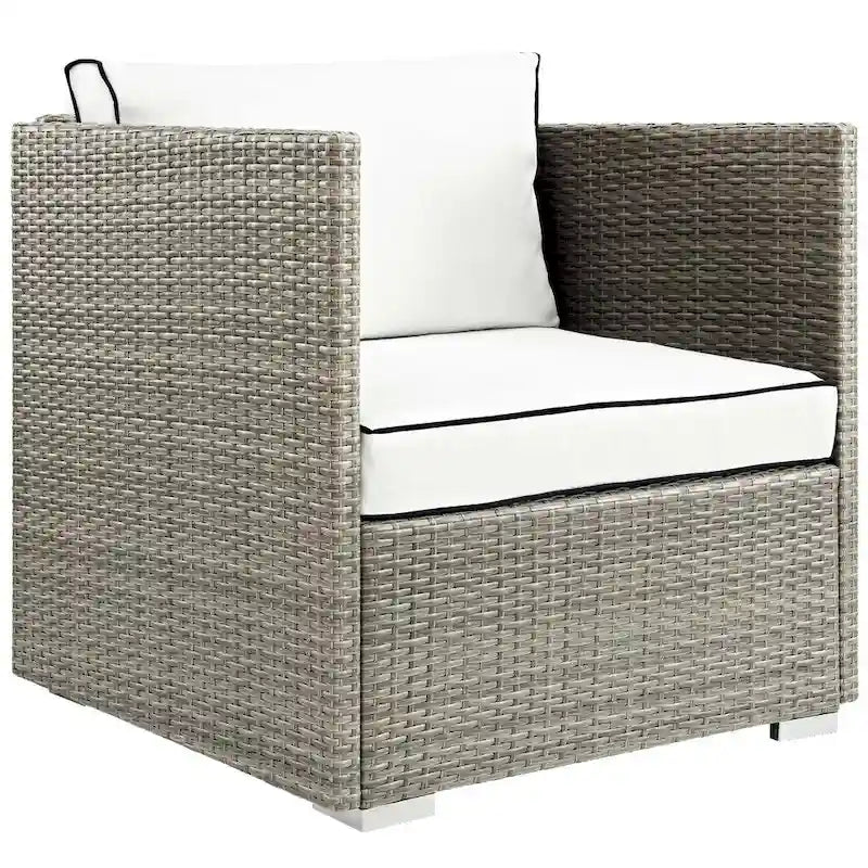 Havenside Home Bocabec Modern Fabric Outdoor Patio Armless Chair