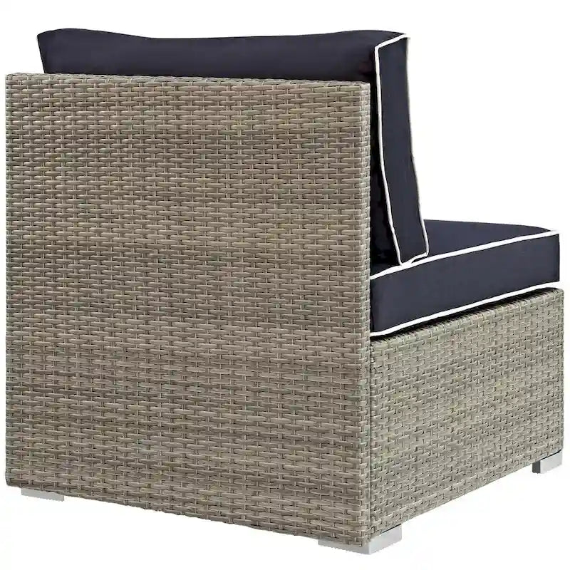Havenside Home Bocabec Modern Fabric Outdoor Patio Armless Chair