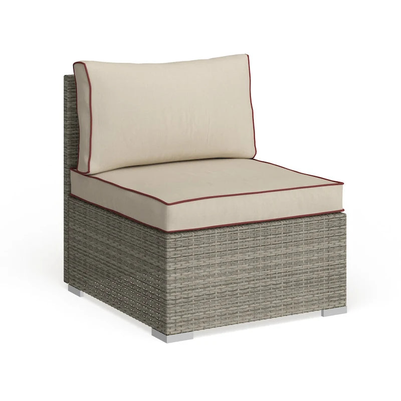 Havenside Home Bocabec Modern Fabric Outdoor Patio Armless Chair