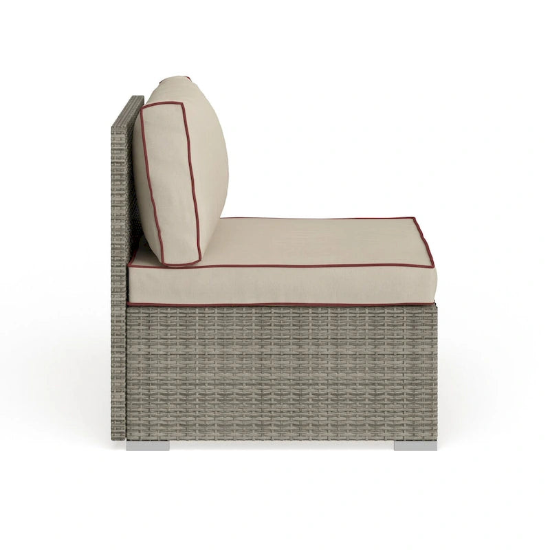 Havenside Home Bocabec Modern Fabric Outdoor Patio Armless Chair