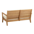 Clermont Outdoor Solid Teak Wood 5 Piece Patio Conversation Set